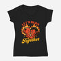 Valentines Burn Together-Womens-V-Neck-Tee-Studio Mootant