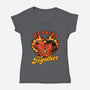 Valentines Burn Together-Womens-V-Neck-Tee-Studio Mootant