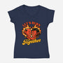 Valentines Burn Together-Womens-V-Neck-Tee-Studio Mootant