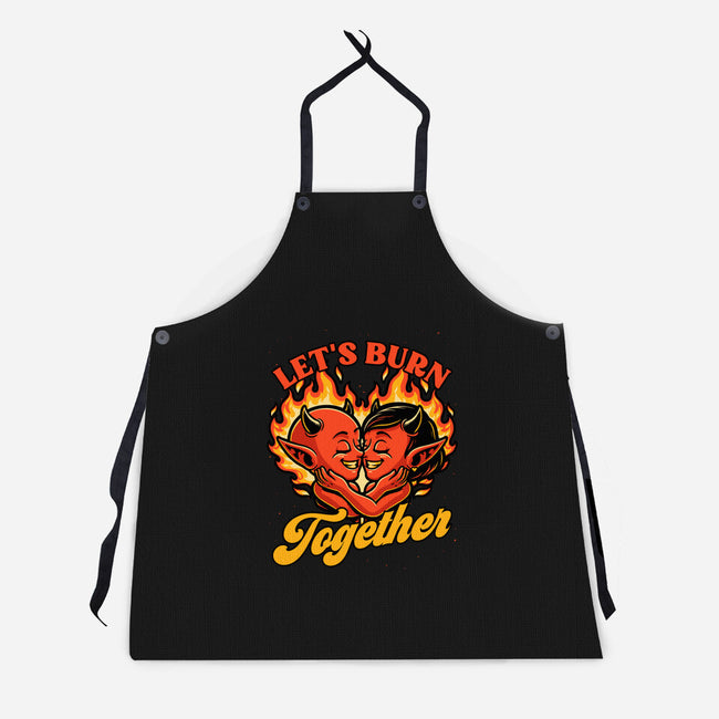 Valentines Burn Together-Unisex-Kitchen-Apron-Studio Mootant