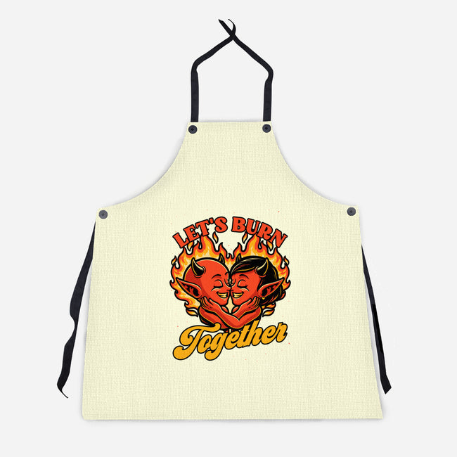 Valentines Burn Together-Unisex-Kitchen-Apron-Studio Mootant