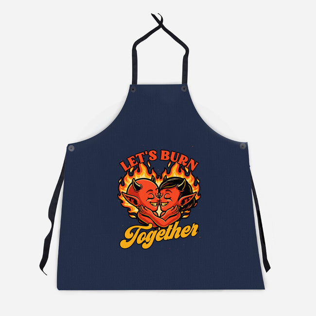 Valentines Burn Together-Unisex-Kitchen-Apron-Studio Mootant