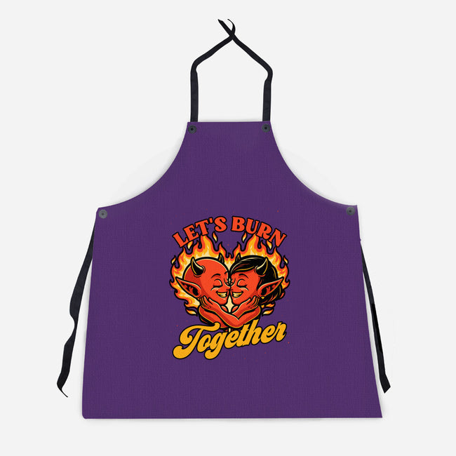 Valentines Burn Together-Unisex-Kitchen-Apron-Studio Mootant