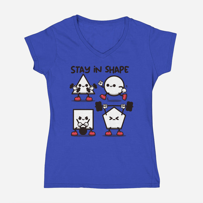 Stay In Shape Geometry-Womens-V-Neck-Tee-NemiMakeit