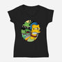 Bad Breath-Womens-V-Neck-Tee-Gooney Toons