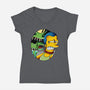 Bad Breath-Womens-V-Neck-Tee-Gooney Toons