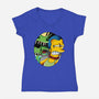 Bad Breath-Womens-V-Neck-Tee-Gooney Toons