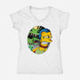 Bad Breath-Womens-V-Neck-Tee-Gooney Toons