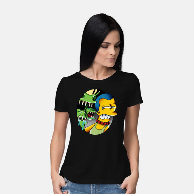 Bad Breath-Womens-Basic-Tee-Gooney Toons