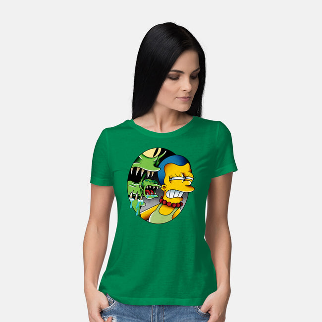 Bad Breath-Womens-Basic-Tee-Gooney Toons