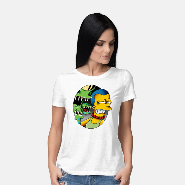 Bad Breath-Womens-Basic-Tee-Gooney Toons