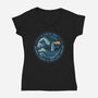 Calm Sea-Womens-V-Neck-Tee-tobefonseca