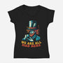 We Are All Mad Here Van Gogh-Womens-V-Neck-Tee-tobefonseca