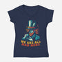 We Are All Mad Here Van Gogh-Womens-V-Neck-Tee-tobefonseca