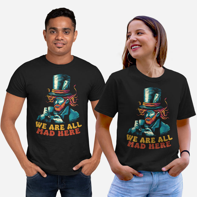 We Are All Mad Here Van Gogh-Unisex-Basic-Tee-tobefonseca