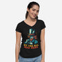 We Are All Mad Here Van Gogh-Womens-V-Neck-Tee-tobefonseca