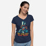We Are All Mad Here Van Gogh-Womens-V-Neck-Tee-tobefonseca