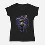 The Eternal Mage Shadow Line-Art-Womens-V-Neck-Tee-Astrobot Invention
