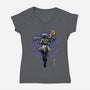 The Eternal Mage Shadow Line-Art-Womens-V-Neck-Tee-Astrobot Invention