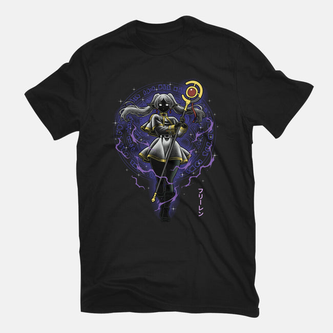 The Eternal Mage Shadow Line-Art-Womens-Fitted-Tee-Astrobot Invention