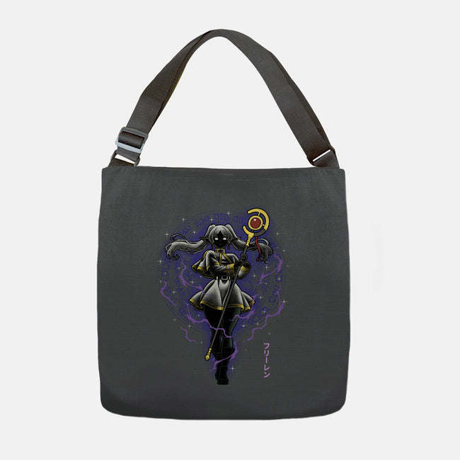 The Eternal Mage Shadow Line-Art-None-Adjustable Tote-Bag-Astrobot Invention