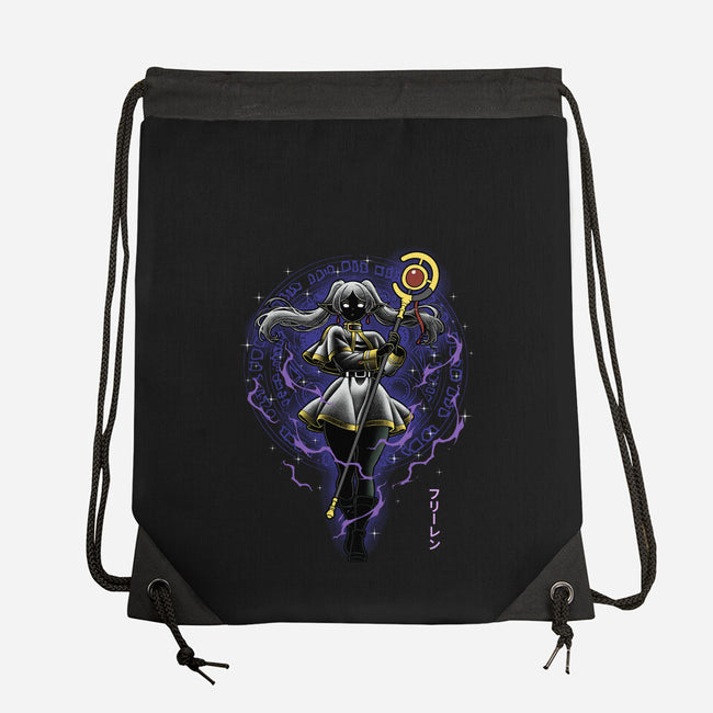 The Eternal Mage Shadow Line-Art-None-Drawstring-Bag-Astrobot Invention