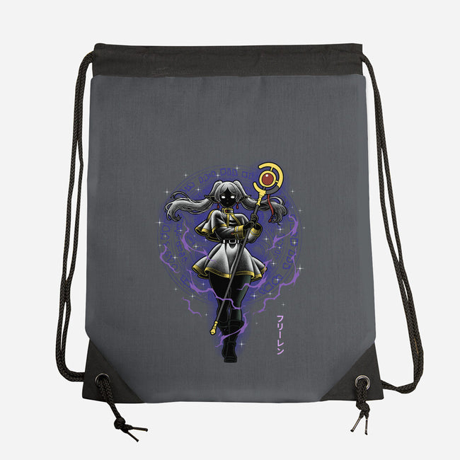 The Eternal Mage Shadow Line-Art-None-Drawstring-Bag-Astrobot Invention