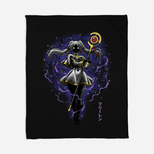 The Eternal Mage Shadow Line-Art-None-Fleece-Blanket-Astrobot Invention