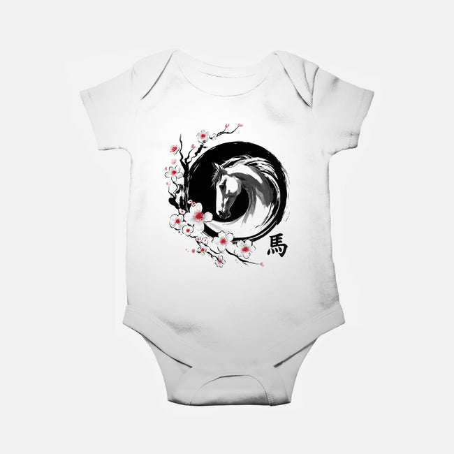 Year Of The Horse-Baby-Basic-Onesie-DrMonekers
