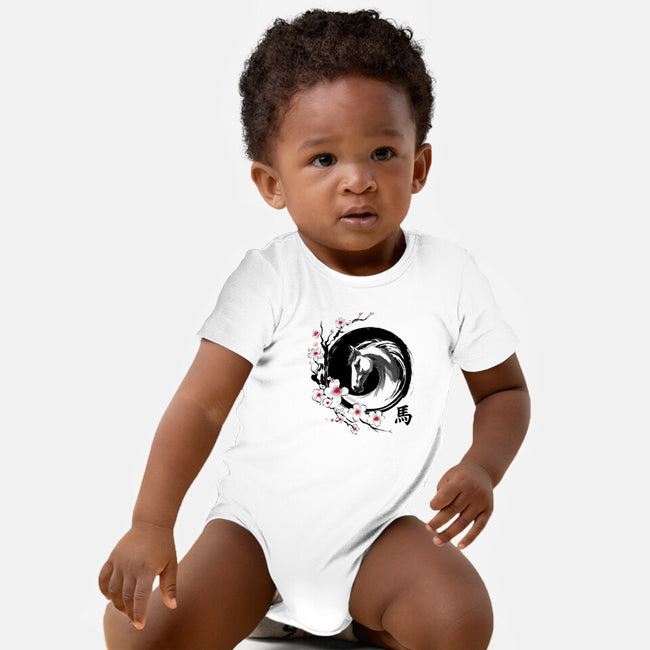 Year Of The Horse-Baby-Basic-Onesie-DrMonekers