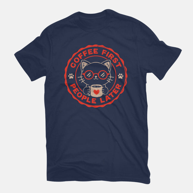 Coffee First People Later-Mens-Heavyweight-Tee-koalastudio