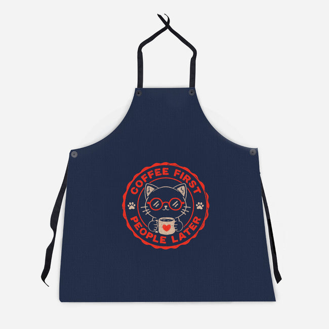 Coffee First People Later-Unisex-Kitchen-Apron-koalastudio