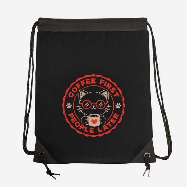 Coffee First People Later-None-Drawstring-Bag-koalastudio
