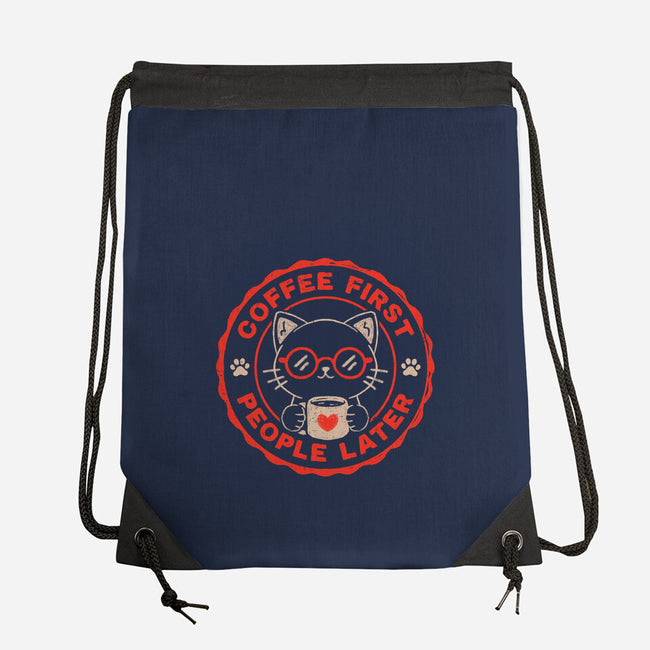 Coffee First People Later-None-Drawstring-Bag-koalastudio