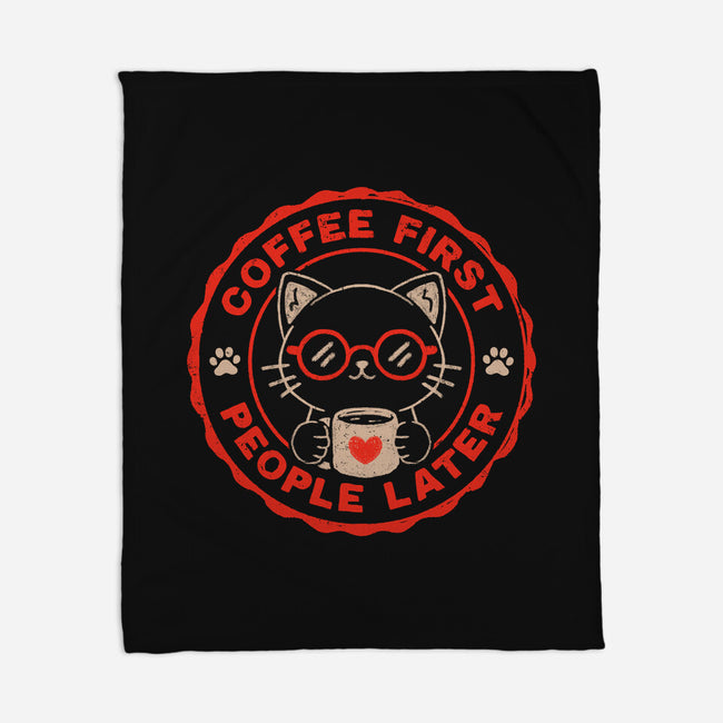 Coffee First People Later-None-Fleece-Blanket-koalastudio