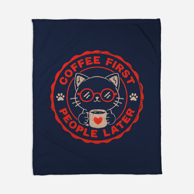 Coffee First People Later-None-Fleece-Blanket-koalastudio