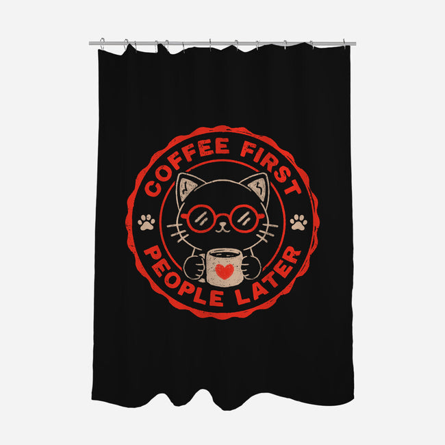 Coffee First People Later-None-Polyester-Shower Curtain-koalastudio