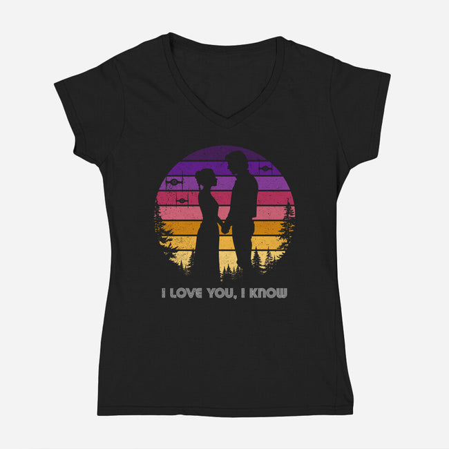 I Know That I Love You-Womens-V-Neck-Tee-DrMonekers