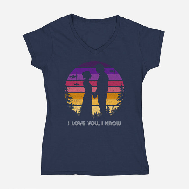 I Know That I Love You-Womens-V-Neck-Tee-DrMonekers
