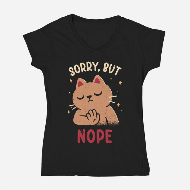 Sorry But Nope-Womens-V-Neck-Tee-rarpoint