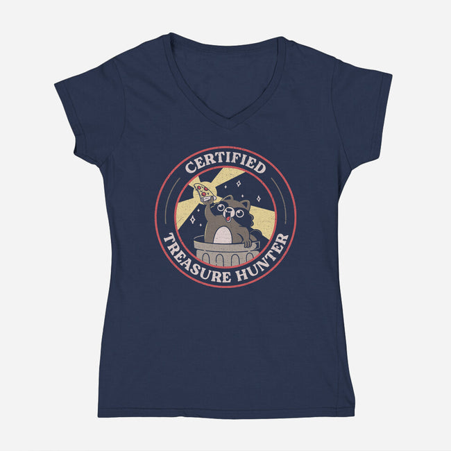 Certified Treasure Hunter-Womens-V-Neck-Tee-rarpoint