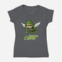 Green Cupid-Womens-V-Neck-Tee-imisko