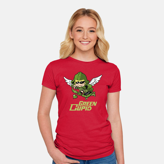 Green Cupid-Womens-Fitted-Tee-imisko