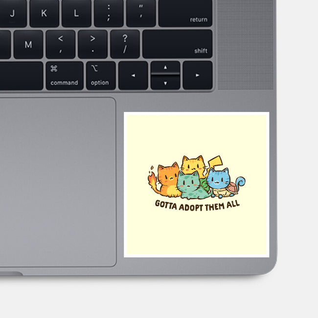 Gotta Adopt Them All-None-Glossy-Sticker-kg07