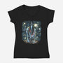 Starry Falcon-Womens-V-Neck-Tee-zascanauta