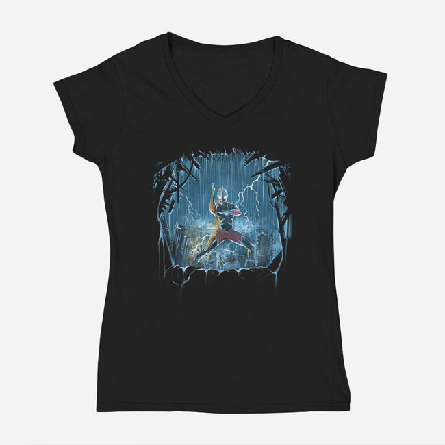 Protector Of The City-Womens-V-Neck-Tee-zascanauta