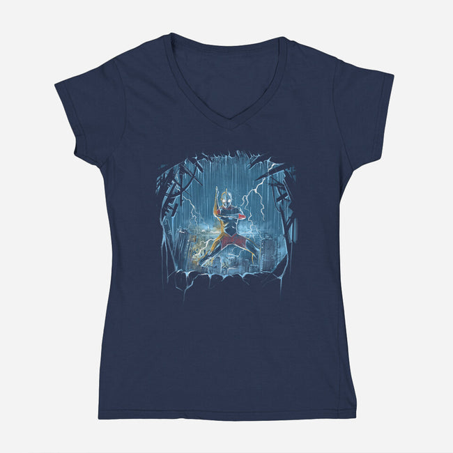 Protector Of The City-Womens-V-Neck-Tee-zascanauta