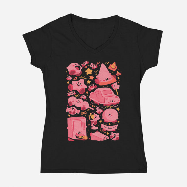 Pink Overload-Womens-V-Neck-Tee-Arigatees