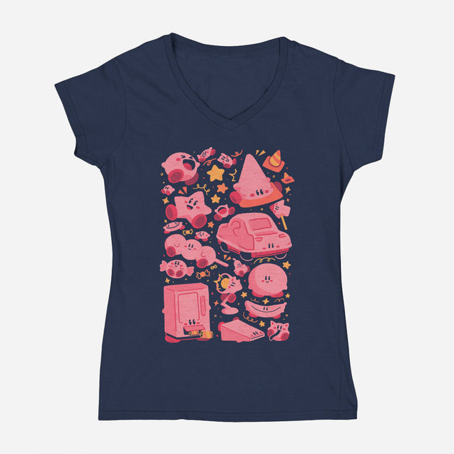 Pink Overload-Womens-V-Neck-Tee-Arigatees
