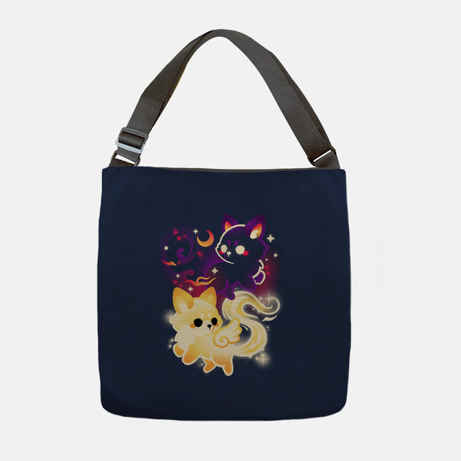 Night And Day Foxes-None-Adjustable Tote-Bag-NemiMakeit